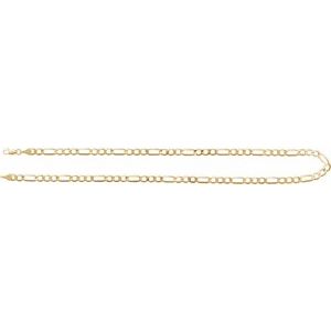 14K Yellow Gold Figaro Chain, Length: 24 In, Width: 5.5 Mm