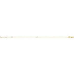 14K Yellow Gold Straight Baguette 8.77 X 3.71 Mm Si2-Si3, G-H Polished 2.25 X 1.25 Mm .04 Ctw Natural Diamond Two-Stone 7" Link Bracelet