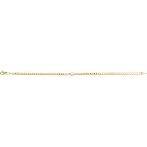 14K Yellow Gold Lab-Grown Diamond Round 3.9 Mm 8.97 X 5 Mm 7 In Si1-Si2, Gh Polished 1/4 Ct Lab-Grown Diamond Link Bracelet
