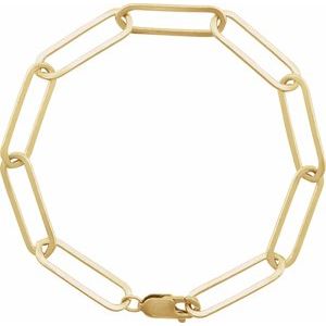 14K Yellow Gold Or Gold Filled Or Sterling Silver Lobster Clasp Paperclip-Style Chain, Width: 6.2 Mm