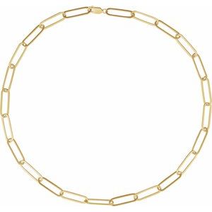 14K Yellow Gold Or Gold Filled Or Sterling Silver Lobster Clasp Paperclip-Style Chain, Width: 6.2 Mm