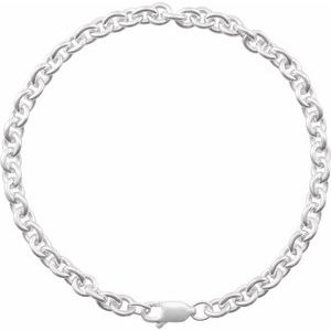 Sterling Silver Lobster Clasp Cable Chain, Length: 7 In, Width: 4.4 Mm