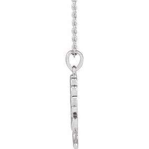 14K White Gold 20.52 X 10.69 Mm 16-18 In Polished Flower Necklace