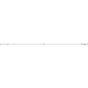 14K White Gold Straight Baguette 8.77 X 3.71 Mm Si2-Si3, G-H Polished 2.25 X 1.25 Mm .04 Ctw Natural Diamond Two-Stone 7" Link Bracelet