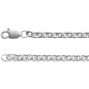 Sterling Silver Lobster Clasp Cable Chain, Length: 7 In, Width: 4 Mm