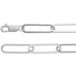 14K Yellow Gold Or Gold Filled Or Sterling Silver Lobster Clasp Paperclip-Style Chain, Width: 6.2 Mm
