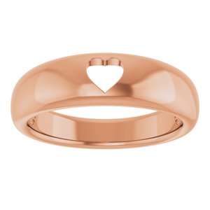 14K Rose Gold Polished Pierced Heart Ring Size 7