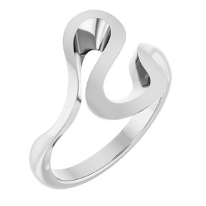 14K White Gold Polished Freeform Ring Size 7