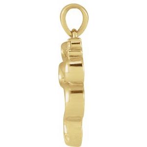 14K Yellow Gold Round 1.5 Mm G-H I1 .03 Ctw Natural Diamond Serpent Pendant