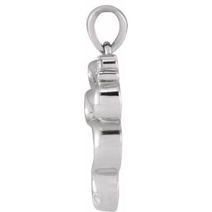 14K White Gold Round 1.5 Mm G-H I1 .03 Ctw Natural Diamond Serpent Pendant