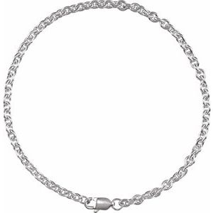 Sterling Silver Lobster Clasp Cable Chain, Length: 7 In, Width: 2.8 Mm