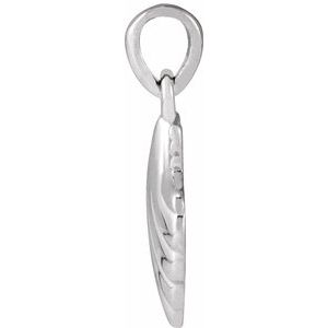 Sterling Silver 12.09 X 10.1 Mm Polished Shell Pendant