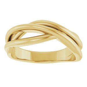 14K Yellow Gold Polished Freeform Ring Size 7