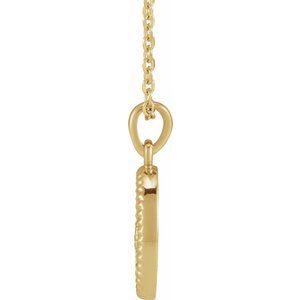 14K Yellow Gold 16.7 X 8 Mm 16-18 In Polished Floral Coin Necklace