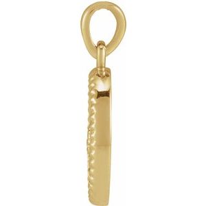 14K Yellow Gold 16.7 X 8 Mm Polished Floral Coin Pendant