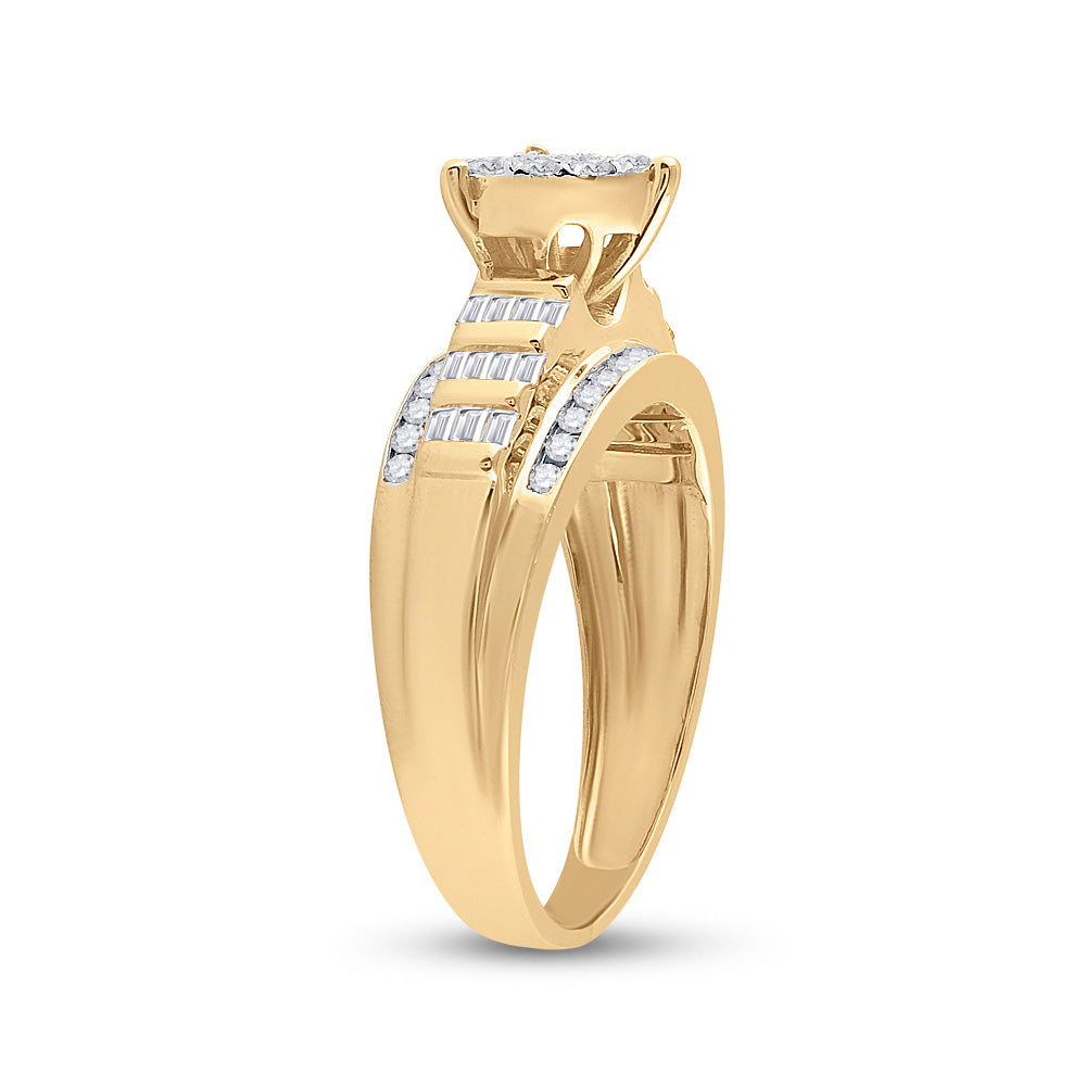 10K White Or Yellow Gold Round Diamond Heart Bridal Wedding Engagement Ring , Womens Size: 5-10