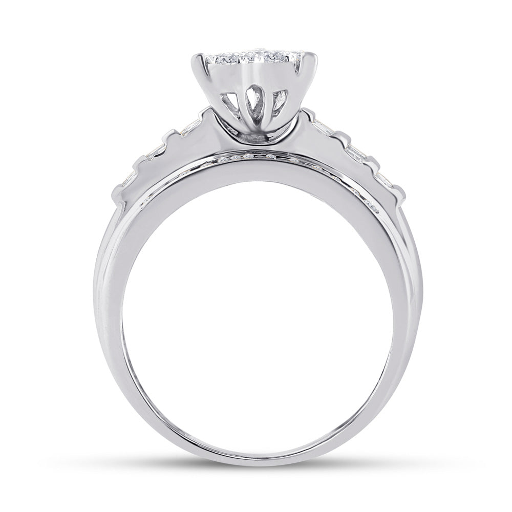 10K White Or Yellow Gold Round Diamond Heart Bridal Wedding Engagement Ring , Womens Size: 5-10