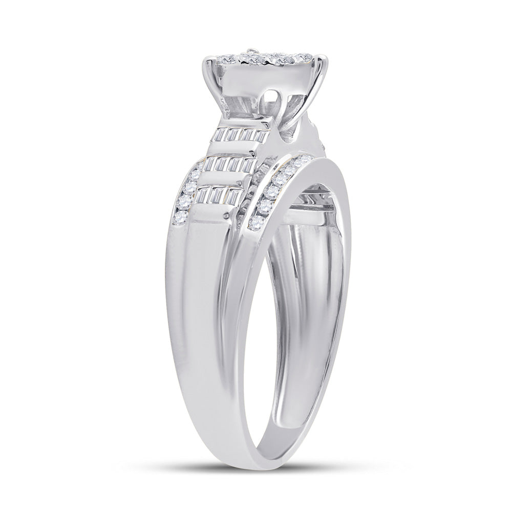 10K White Or Yellow Gold Round Diamond Heart Bridal Wedding Engagement Ring , Womens Size: 5-10