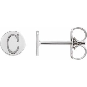 Sterling Silver 5 X 5 Mm Pair Friction Backs Included Polished Engravable Disc Earrings