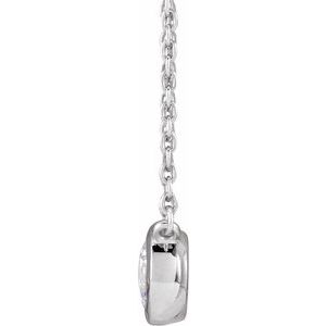 14K White Gold Round 4.9Mm G-H Si1-Si2 1/2 Ctw Lab-Grown Diamond Adjustable Necklace, Length: 18 In
