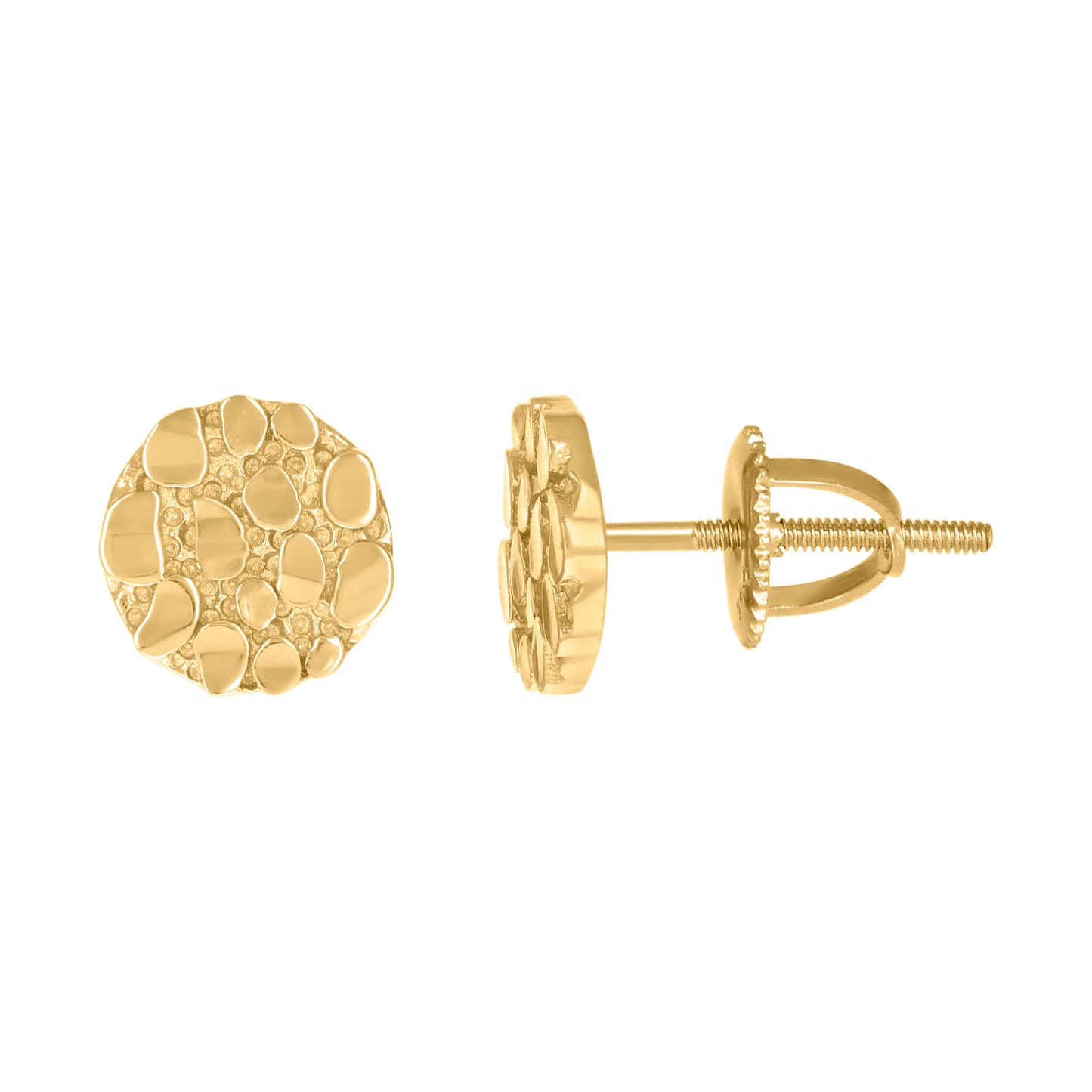 Sterling Silver Unisex Nugget Fashion Stud Earrings