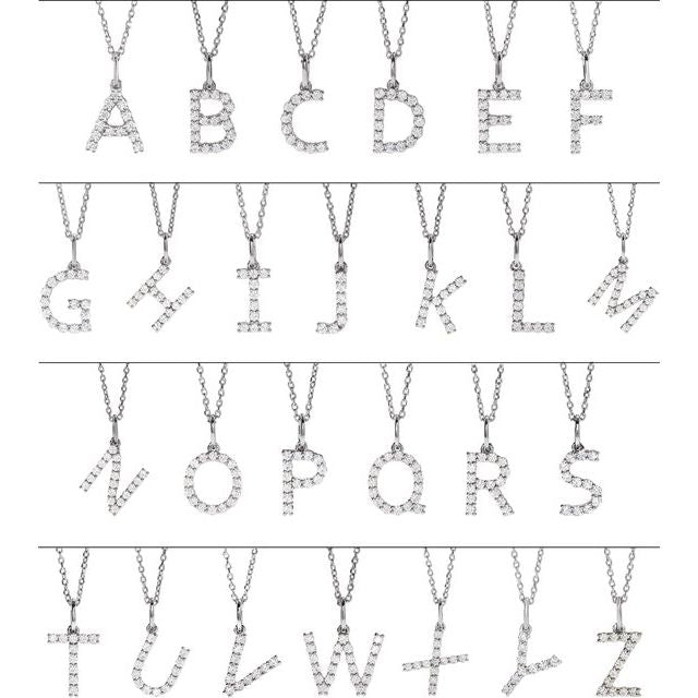 14K Yellow Or White Gold Round Si1-Si2, G-H Polished Lab-Grown Diamond Initial Pendant