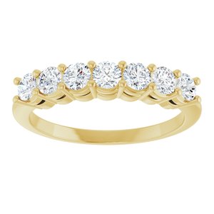 14K Yellow Gold Round 3 Mm Polished 5/8 Ctw Lab-Grown Diamond 7-Stone Anniversary Band Size 7