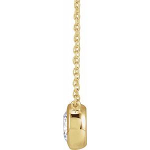 14K Yellow Gold Round 6.5Mm G-H Si1-Si2 1 Ctw Lab-Gown Diamond Adjustable Necklace, Length: 18 In