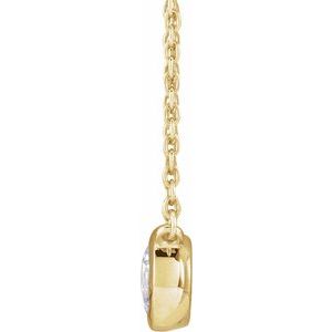 14K Yellow Gold Round 4.9Mm G-H Si1-Si2 1/2 Ctw Lab-Grown Diamond Adjustable Necklace, Length: 18 In