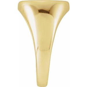 14K Yellow Gold Polished Compass Signet Ring Size 10