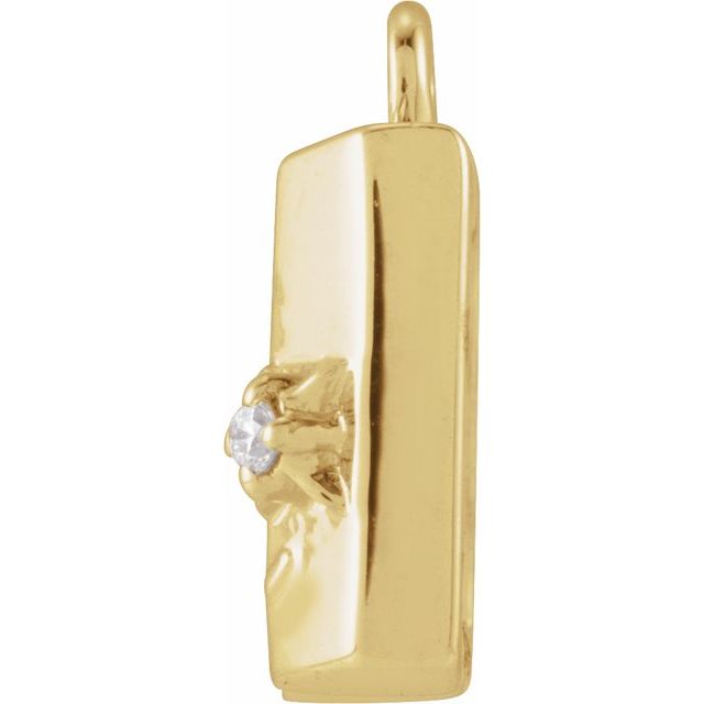 14K Yellow Or White Or Rose Gold Round1.1Mm Si1-Si2, G-H 9.92 X 8.5 Mm Polished Petite Pave .006 Ct Natural Diamond Map Dangle