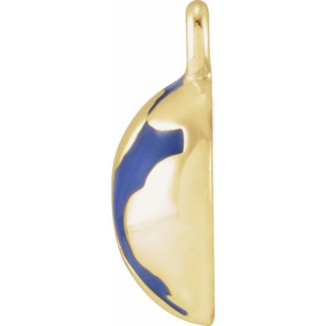 14K Yellow Or White Or Rose Gold Round1.5Mm Si1-Si2, G-H 8.9 X 7.08 Mm Polished Petite Pave .015 Ct Natural Diamond Enamel Globe Dangle