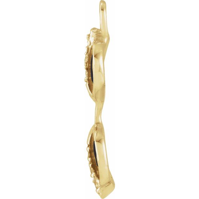 14K Yellow Or White Or Rose Gold Round.9Mm Si1-Si2, G-H 10.2 X 3.27 Mm Polished Petite Pave .02 Ctw Natural Diamond Enamel Sunglasses Dangle