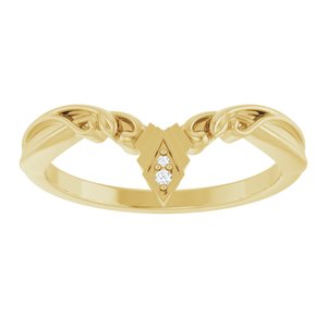 14K Yellow Gold Round 1 Mm .01 Ctw Natural Diamond Contour Band Size 7