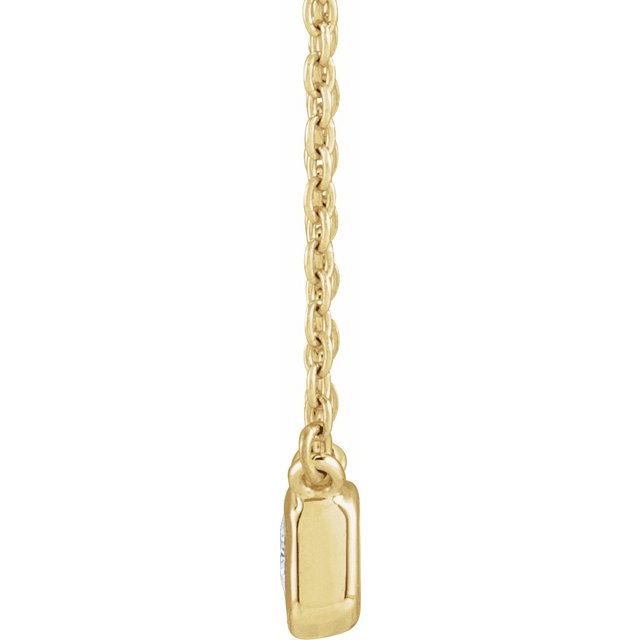 14K Yellow Gold Emerald 5.2 X 3.8Mm Si, G-H 16-18 In Polished 1/2 Ctw Lab-Grown Diamond Adjustable Necklace