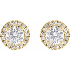 14K Yellow Gold Round 4.7 Mm 1 Ctw Lab-Grown Diamond Stud Earrings