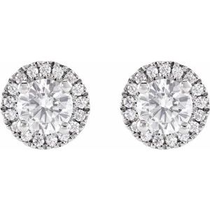 14K White Gold Round 4.7 Mm 1 Ctw Lab-Grown Diamond Stud Earrings