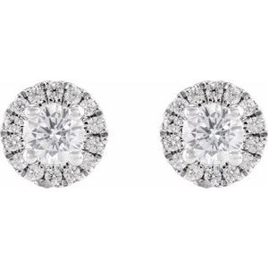 14K White Gold Round 3.5 Mm 1/2 Ctw Lab-Grown Diamond Stud Earrings