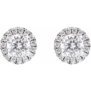 14K White Gold Round 4.2 Mm 3/4 Ctw Lab-Grown Diamond Stud Earrings