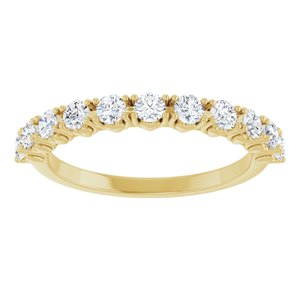 14K Yellow Gold Round 2.5 Mm Polished 5/8 Ctw Lab-Grown Diamond Anniversary Band Size 7