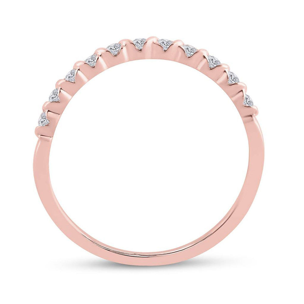 10K Yellow Or Rose Gold Womens Round Diamond Stackable Band Ring , Womens Size: 5-10