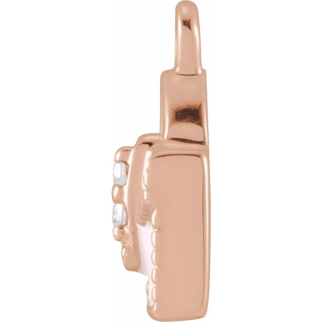 14K Yellow Or White Or Rose Gold Round1Mm Si1-Si2, G-H 8.97 X 6.7 Mm Polished Petite Pave .01 Ctw Natural Diamond Enamel Purse Dangle