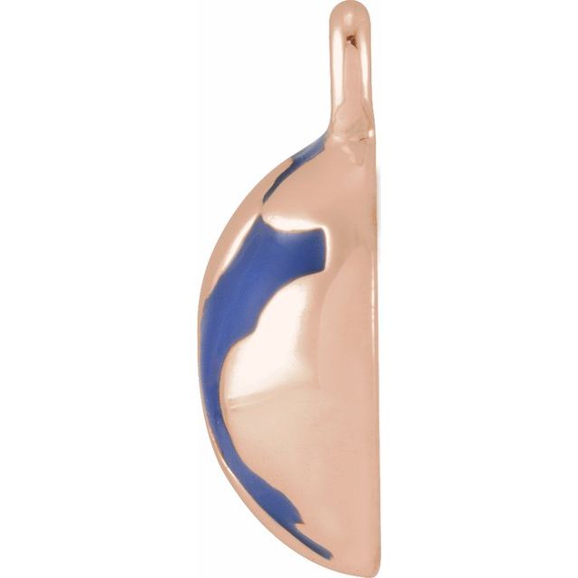14K Yellow Or White Or Rose Gold Round1.5Mm Si1-Si2, G-H 8.9 X 7.08 Mm Polished Petite Pave .015 Ct Natural Diamond Enamel Globe Dangle