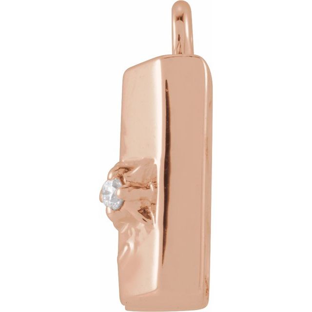 14K Yellow Or White Or Rose Gold Round1.1Mm Si1-Si2, G-H 9.92 X 8.5 Mm Polished Petite Pave .006 Ct Natural Diamond Map Dangle
