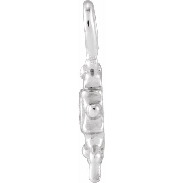 14K Yellow Or White Or Rose Gold Round1.3Mm Si1-Si2, G-H 8.82 X 6.9 Mm Polished Petite Pave .01 Ct Natural Diamond Ship Wheel Dangle
