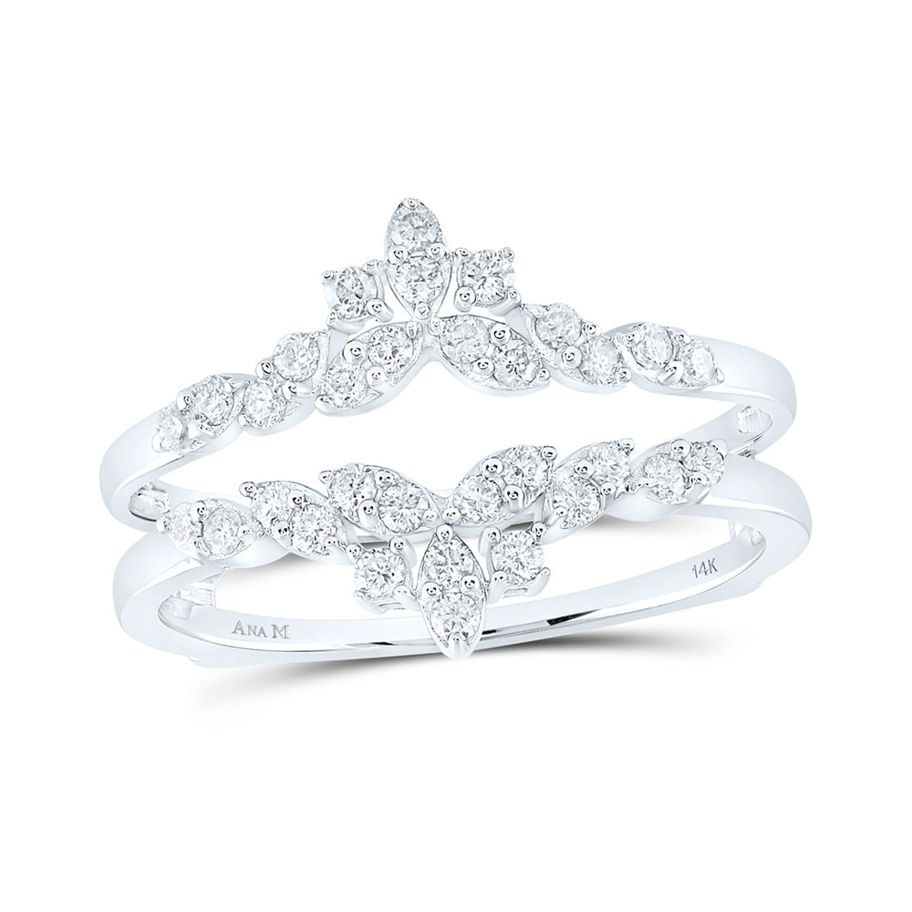 14K Yellow Or White Gold Womens Round Diamond Fashion Wrap Ring Guard Enhancer 1/3 Cttw, Womens Size: 5-10