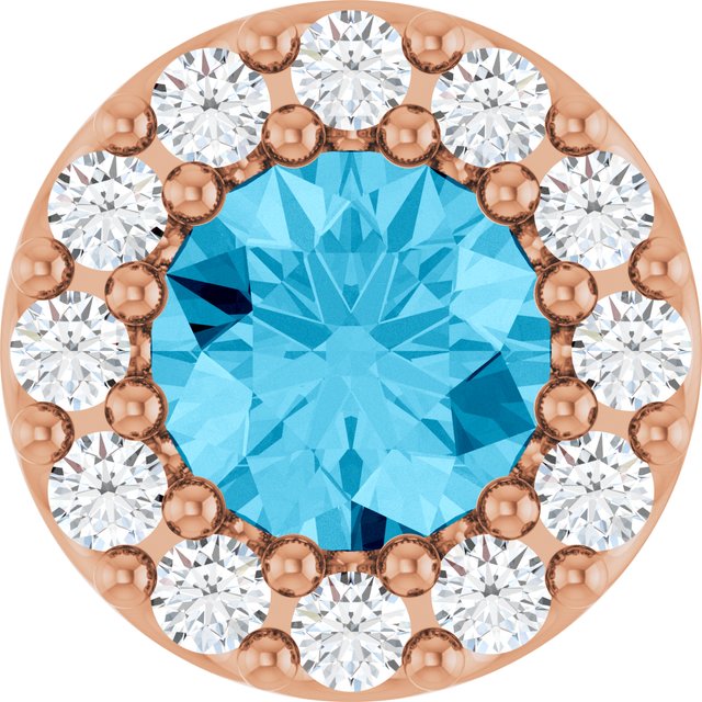 14K Yellow Or White Or Rose Gold Round I1, G-H Polished Natural Gemstone And Natural Diamond Halo-Style Pendant