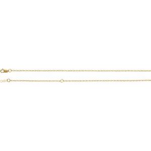 18K Yellow Or White Gold 1.25 mm Rope Adjustable 16-18" Chain