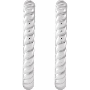 Sterling Silver 20 X 12.5 Mm 2.3 Mm Pair Hinged Polished Elongated Oval Rope Huggies