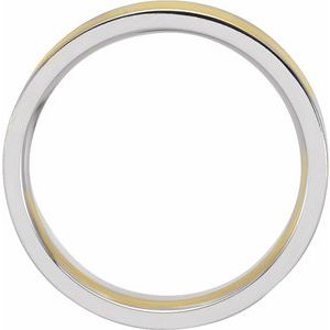14K White/Yellow Gold 6 Mm Polished Comfort-Fit Band Size 8.5